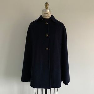 LIKE NEW J. Crew Navy Wool Cape SIZE S